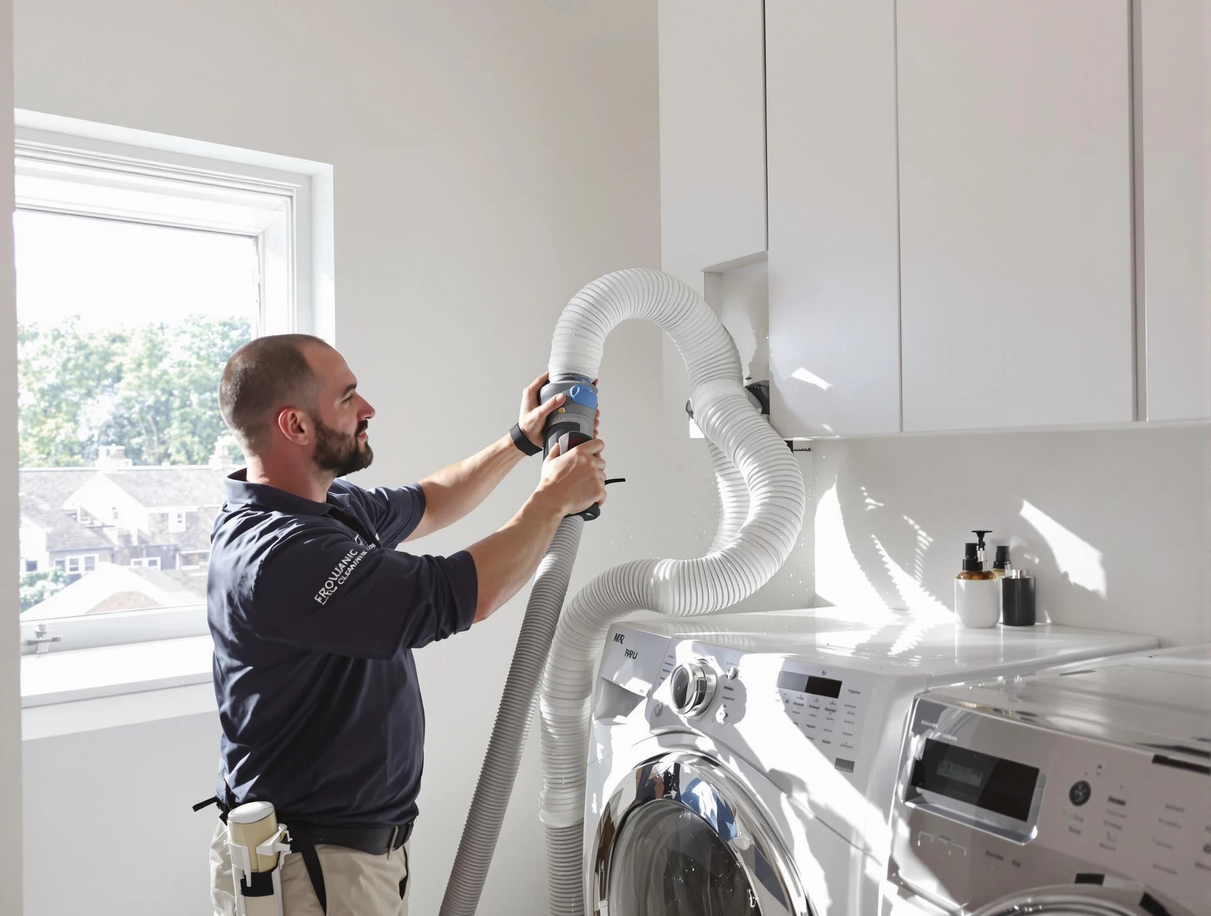 Certified Everett Dryer Vent Cleaning technician performing dryer vent cleaning in Everett