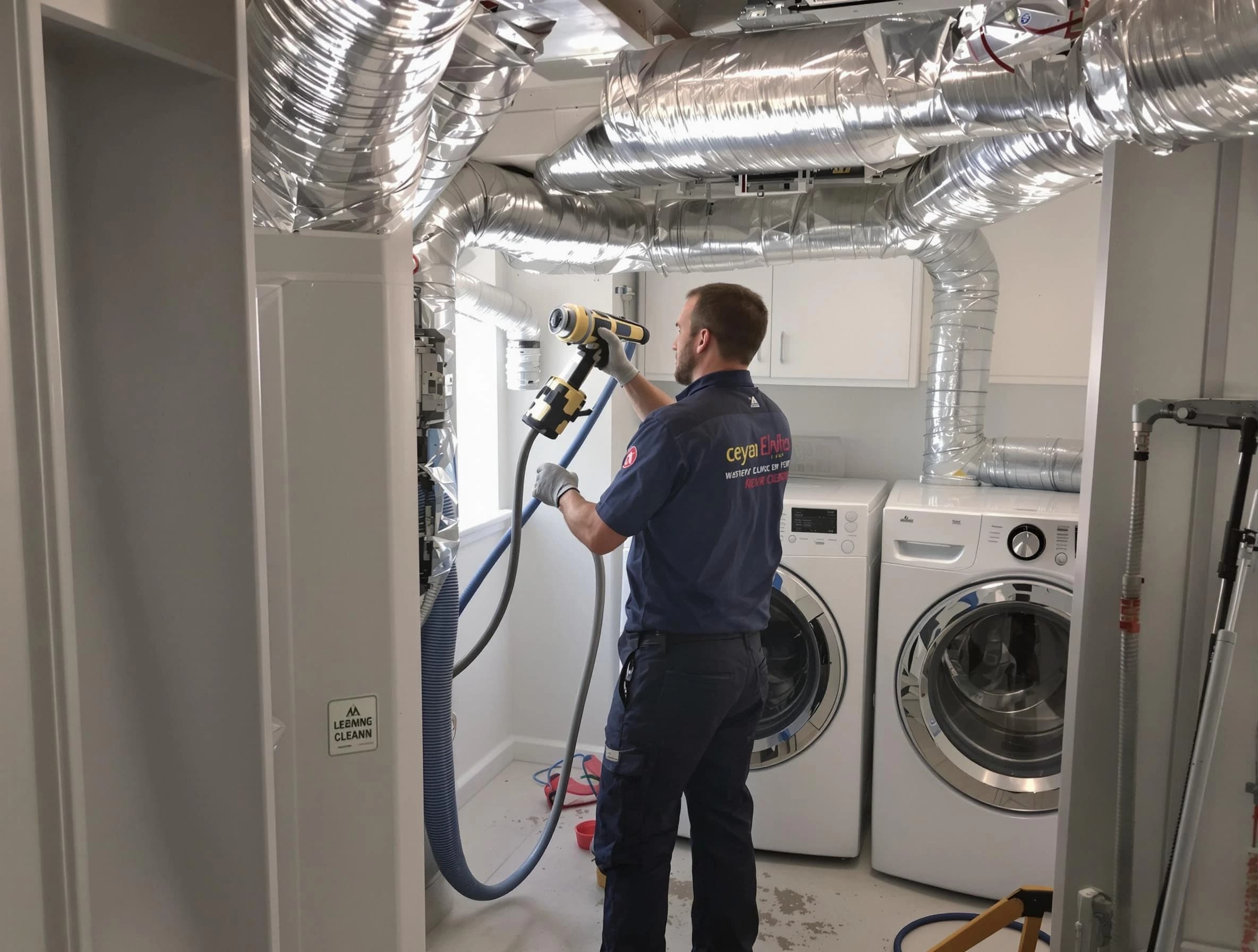 Everett Dryer Vent Cleaning specialist using advanced equipment for thorough duct cleaning in Everett