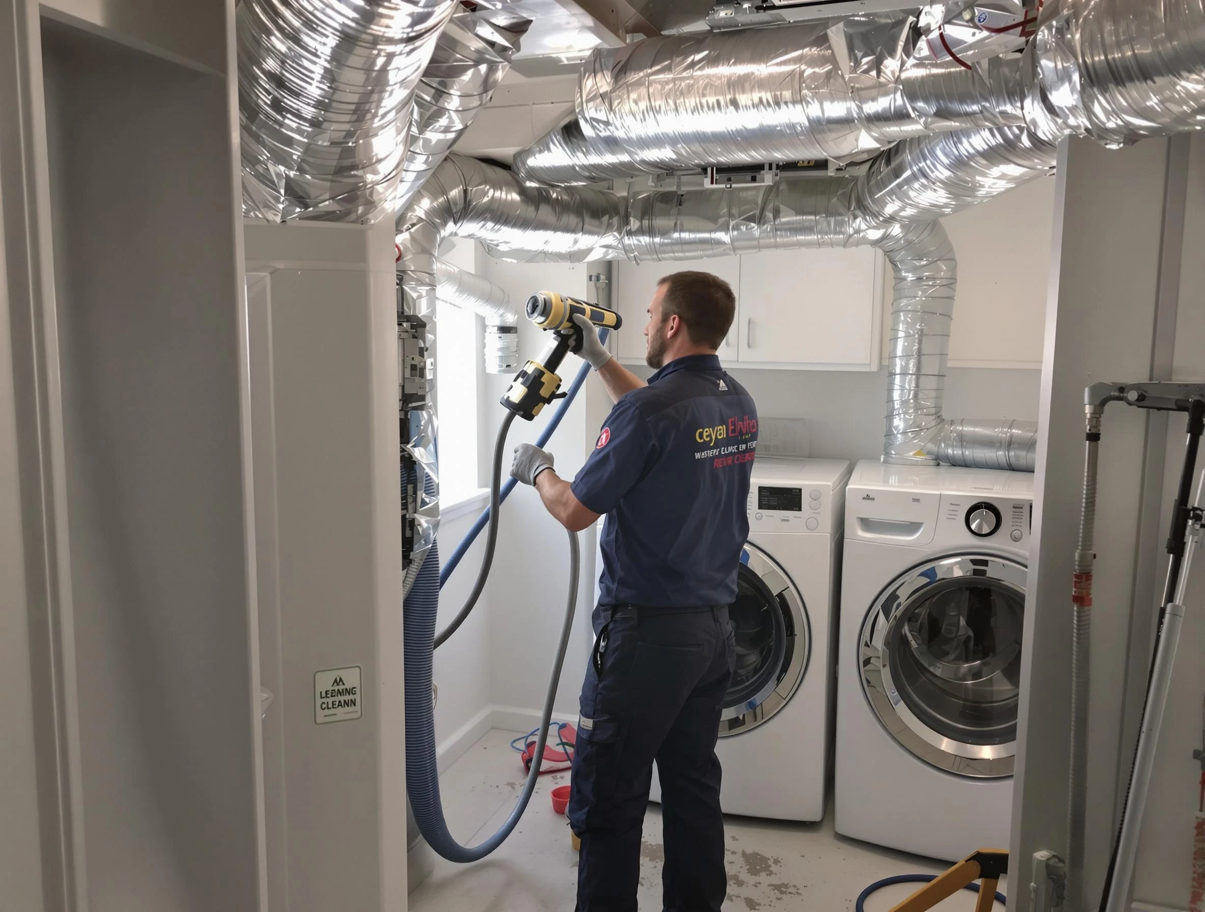 Everett Dryer Vent Cleaning specialist using advanced equipment for thorough duct cleaning in Everett